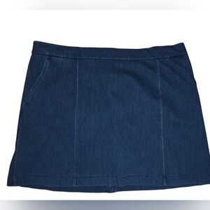 Women Issac Mizrahi Live Pull On Denim  Stretch Skort Sz LP